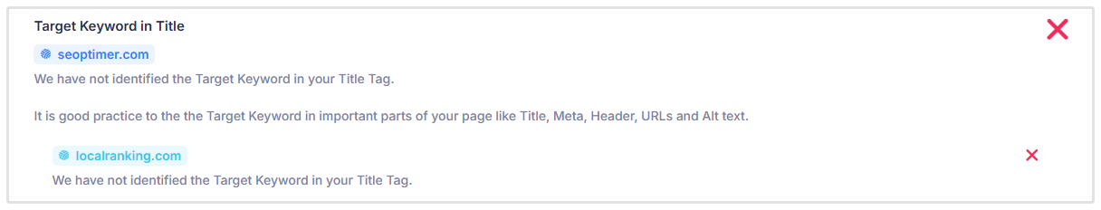 Add Target Keyword